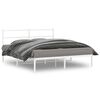 vidaXL Bedframe met hoofdbord metaal wit 150x200 cm