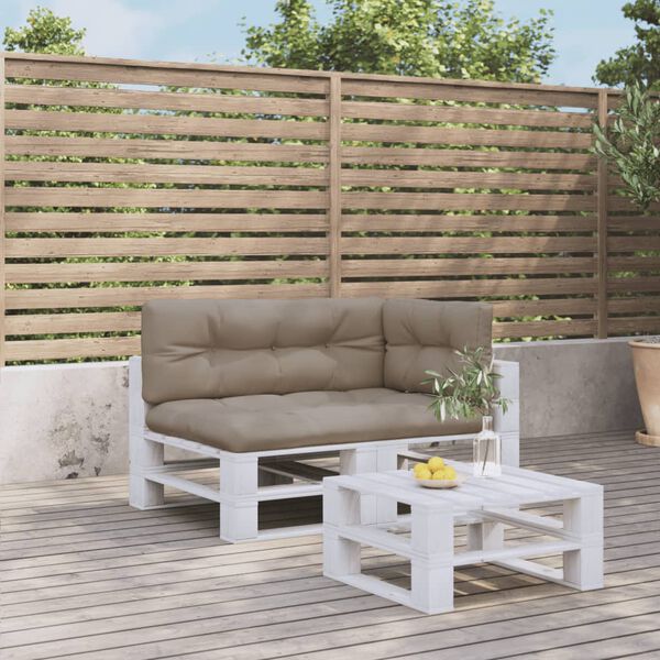 vidaXL Palletkussens 3 st stof taupe