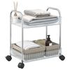 vidaXL Opbergtrolley 2-laags 37x28x43,5 cm acryl transparant