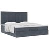vidaXL Ottoman bed met matrassen 180x200cm fluweel donkergrijs