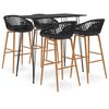 vidaXL 5-delige Barset zwart