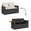vidaXL 7-delige Loungeset met kussens poly rattan acacia zwart
