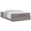 vidaXL Bedframe met matras met matras 2 pcs Taupe Stof