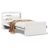 vidaXL Bedframe met hoofdbord massief grenenhout wit 75x190 cm