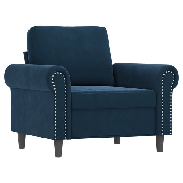 vidaXL Fauteuil met voetenbank 60 cm fluweel blauw