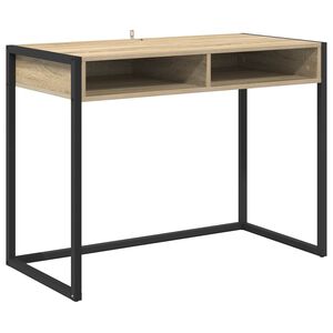 vidaXL Bureau met opslag Sonoma 100 x 50 x 75 cm Bewerkt hout