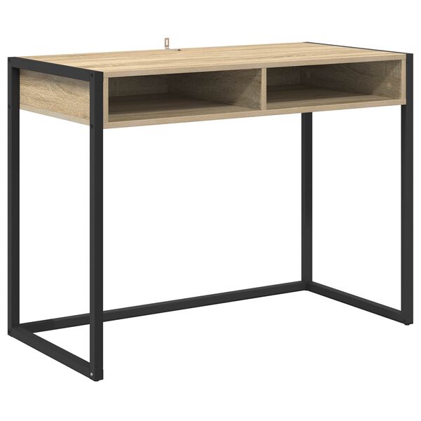 vidaXL Bureau met opslag Sonoma 100 x 50 x 75 cm Bewerkt hout