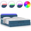 vidaXL Ottoman bed met matras en LED's 160x200cm fluweel donkerblauw