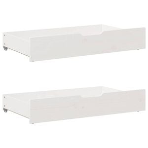 vidaXL Bedlades 2 st 90x55x17 cm massief grenenhout wit