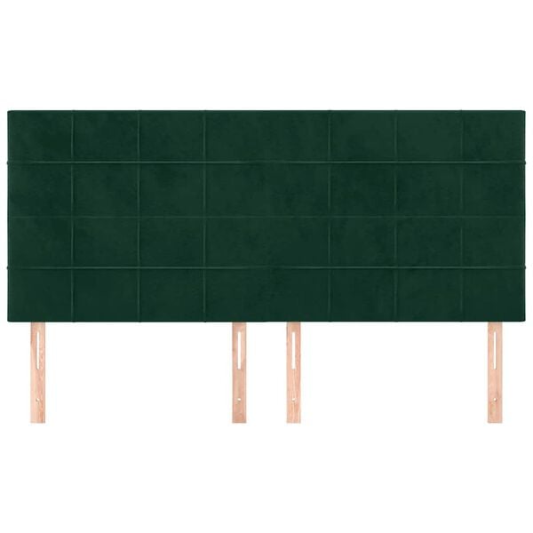 vidaXL Hoofdbord donkergroen 180x5x118/128 cm fluweel