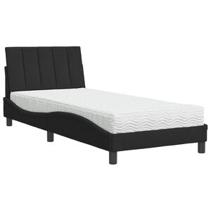 vidaXL Bed met matras "Hanko" fluweel zwart 90x200 cm