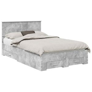 vidaXL Bedframe met hoofdeinde Beton Grijs 120 x 190 cm Bewerkt hout