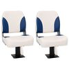 vidaXL Bootstoel 2 set inklapbaar 41x36x48 cm blauw en wit