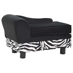 vidaXL Hondenbank 57x34x36 cm pluche zwart