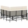 vidaXL Tuin Ligbank Set Zwart en Cream Wit 164 x 164 x 112 cm