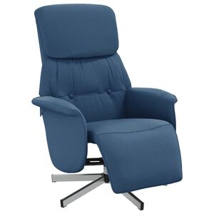 vidaXL Fauteuil verstelbaar met voetensteun stof blauw