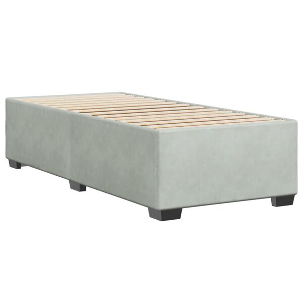 vidaXL Bedframe zonder matras 90x200 cm fluweel lichtgrijs