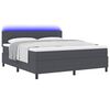 vidaXL LED Box Spring Bed Donkergrijs en Wit 180 x 200 cm Katoen Stof