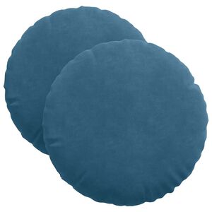 vidaXL Zitkussens 2 stuks Blauw &Oslash; 40 x 13 cm Fluweel