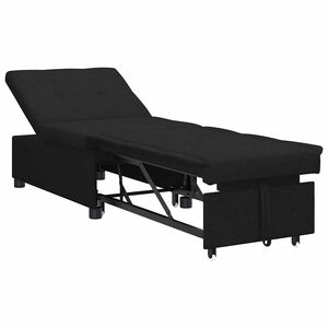vidaXL Uittrekbare Slaapbank Zwart 194 x 50 x 82 cm Stof