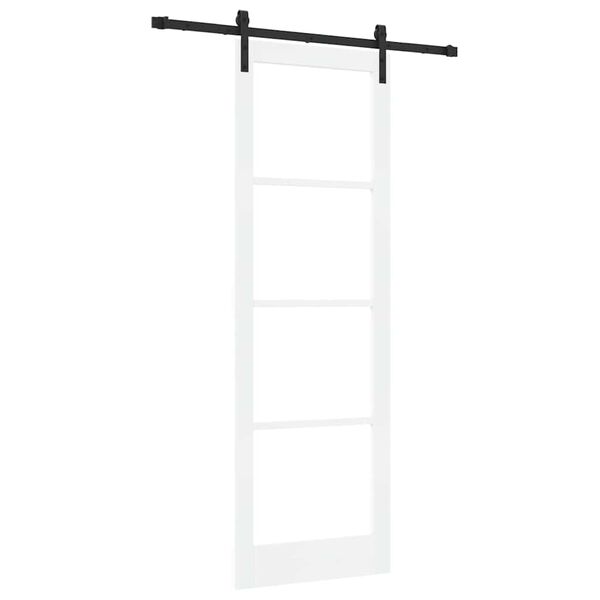 vidaXL Schuifdeur ORKDAL Wit 78 x 232 cm Massief grenenhout en glas
