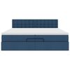 vidaXL Ottoman bed met matrassen en LED's 200x200cm stof blauw