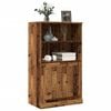 vidaXL Hoge kast 60x35,5x103,5 cm bewerkt hout oud houtkleurig