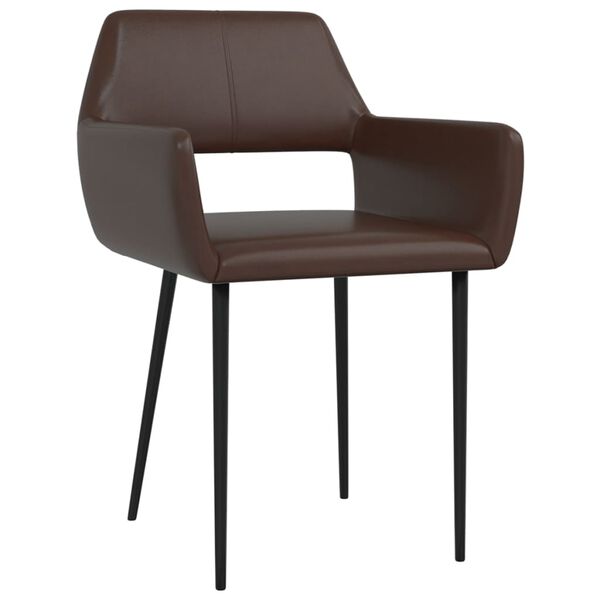 vidaXL Eetkamerstoelen 2 st kunstleer bruin