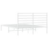vidaXL Bedframe met hoofdbord metaal wit 140x190 cm