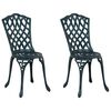 vidaXL Tuinstoel 2 st Groen Aluminium