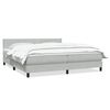 vidaXL Boxspring met matras fluweel lichtgrijs 200x210 cm