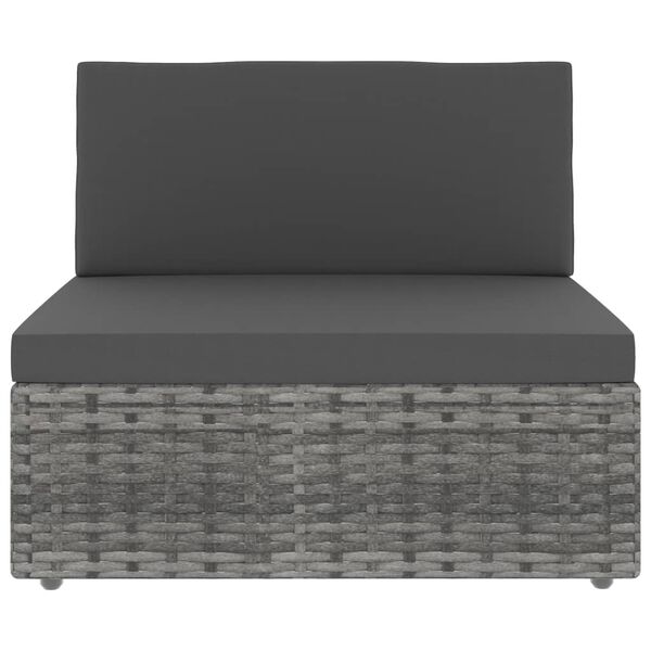 vidaXL 4-delige Loungeset poly rattan grijs