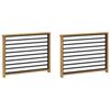 vidaXL Armleuningen Module 2 pcs Wit 80 x 6 x 61 cm Massief Acaciahout