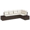 vidaXL Tuin Sofa Set met kussen 5 pcs Bruin en Crème poly rattan