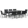 vidaXL 9-delige Tuinset met kussens poly rattan en staal