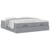 vidaXL Ottoman bed met matrassen 200x200cm stof lichtgrijs