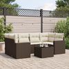 vidaXL 7-delige Loungeset met kussens poly rattan bruin