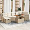 vidaXL Tuin Sofa Set met kussen met opslag 8 pcs Beige Poly riet