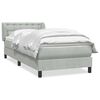 vidaXL Boxspring met matras fluweel lichtgrijs 90x210 cm