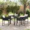 vidaXL Tuin Eetset met kussen 5 pcs Lichtgrijs Poly riet