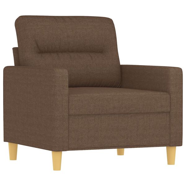 vidaXL Fauteuil met voetenbank 60 cm stof bruin