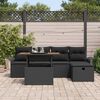 vidaXL Tuin Sofa Set met kussen met opslag 6 pcs Zwart Poly riet
