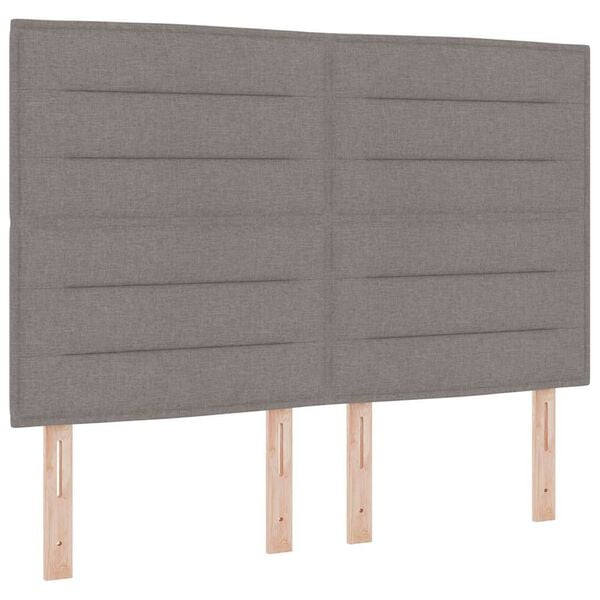 vidaXL Boxspringbed met matras met hoofdeinde Taupe 200 x 140 cm Stof