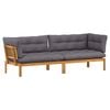 vidaXL Garden Pallet Sofa Units 2 Stuk Natuurlijk en Donkergrijs