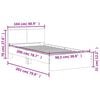 vidaXL Bedframe met hoofdbord en LED gerookt eikenkleur 100x200 cm