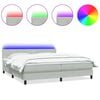 vidaXL Boxspring met matras en LED fluweel lichtgrijs 200x220 cm