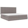vidaXL Opbergbed met LED met matras Taupe 200 x 200 cm Polyester