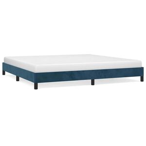 vidaXL Bedframe zonder matras 200x200 cm fluweel donkerblauw