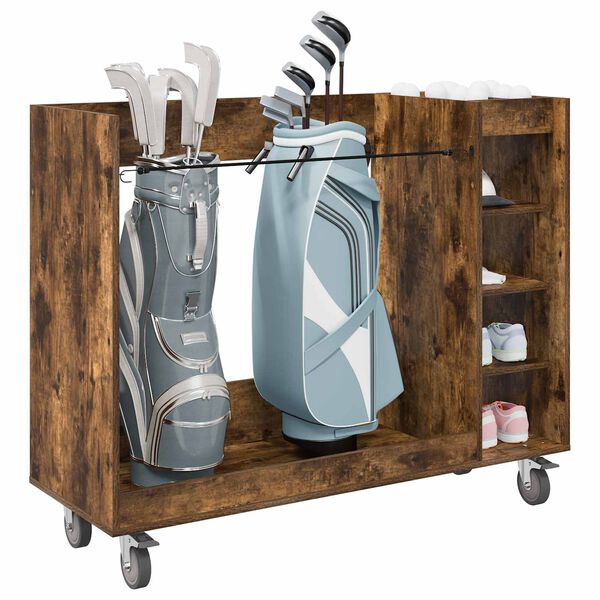 vidaXL Golfkast met wiel Effen Gerookt eiken 120 x 45 x 98 cm