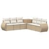 vidaXL Bankstel 7 st Beige en Cr&egrave;me Wit Poly Rattan en Staal